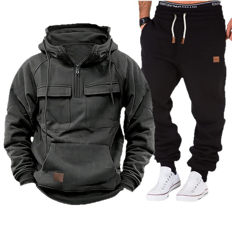 Men's functional hoodie with full-length zipper and practical pockets Lisslune