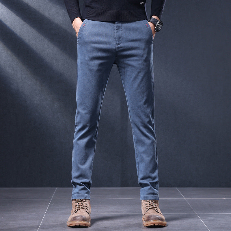 Men's Comfortable Chino Pants with Elastic Waistband and Side Pockets Lisslune