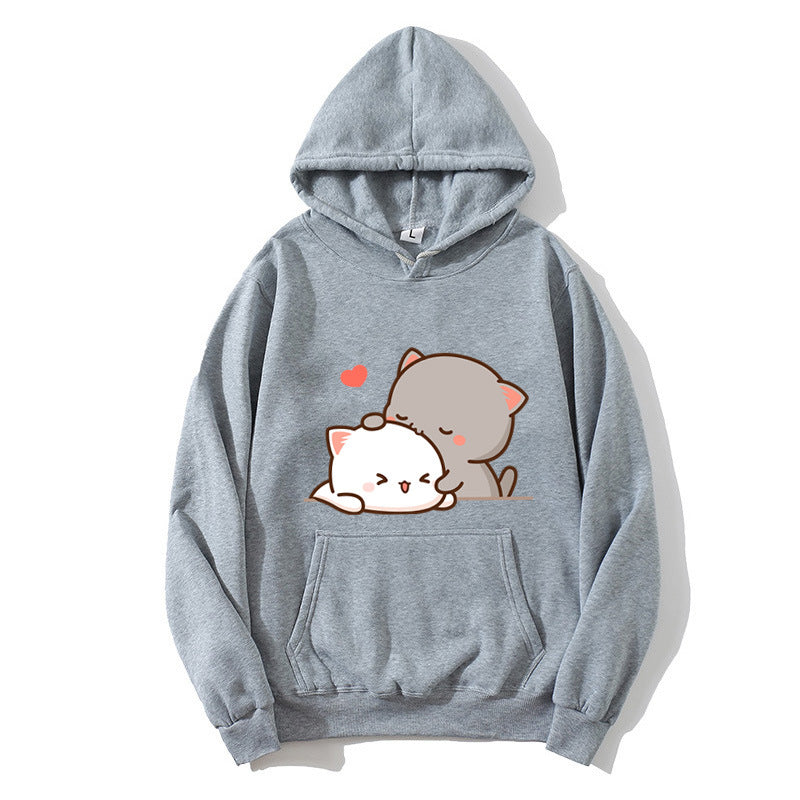 Women's hooded sweatshirt with cute cat design Lisslune