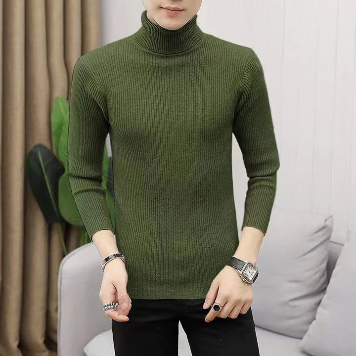 Men's Stand Collar Sweater made of Ribbed Knit Lisslune
