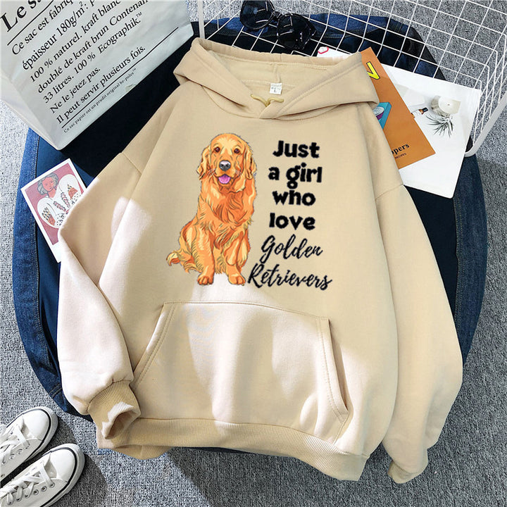 Women's Hoodie with Loving Golden Retriever Motif Lisslune