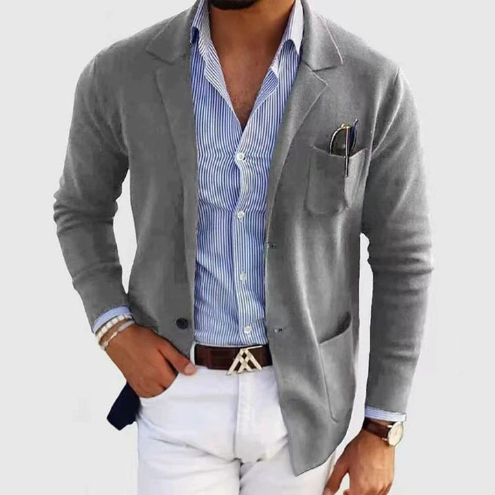 Men's elegant fine knit blazer with practical pockets Lisslune