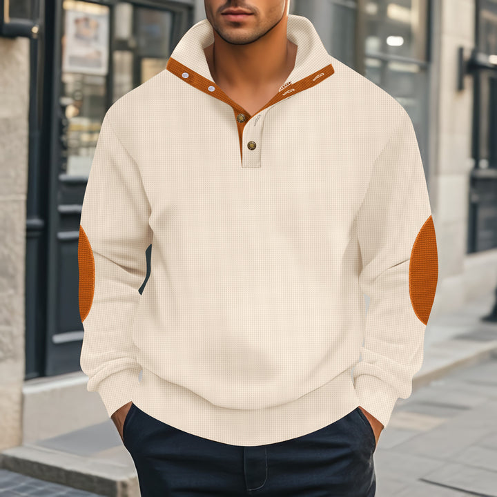 Men's casual hooded sweatshirt with textured fabric and modern accents Lisslune