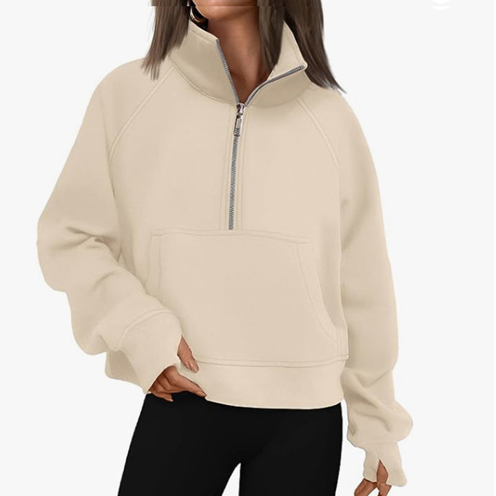 Women's Sporty Hoodie with High Collar Lisslune