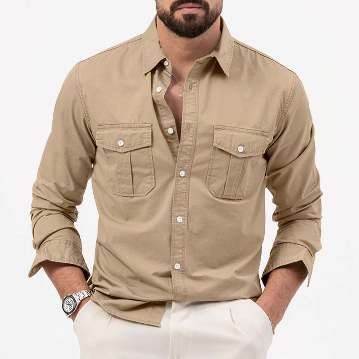 Men's cotton shirt with patch pockets Lisslune