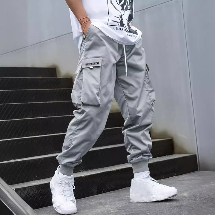Men's cargo pants with side pockets and elastic waistband Lisslune