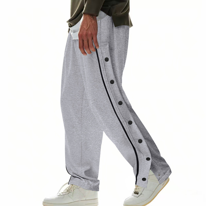 Men's cargo pants with snap button design and side zipper Lisslune