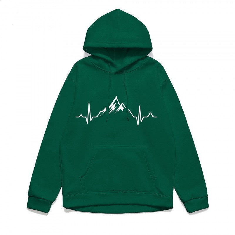 Women's hoodie with stylish mountain motif and high-quality cotton Lisslune