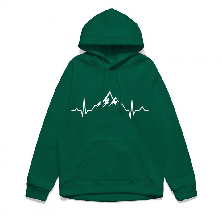 Women's hoodie with stylish mountain motif and high-quality cotton Lisslune