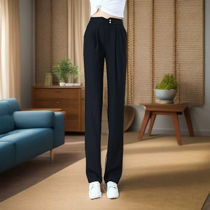 Women Elegant and airy fabric pants with high waist Lisslune
