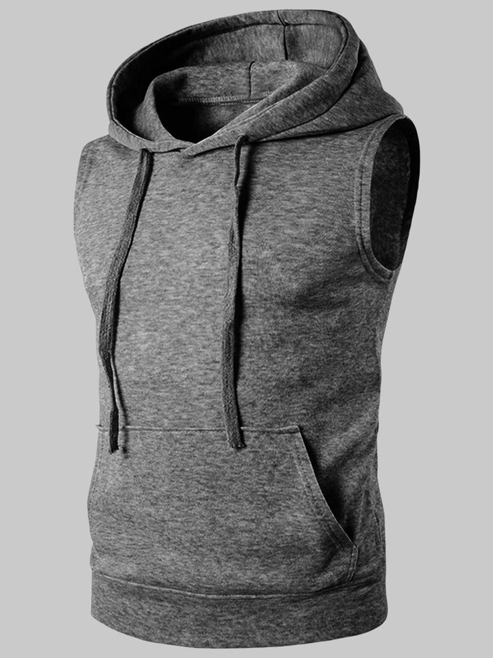 Men's sleeveless hoodie with spacious kangaroo pocket and breathable materials Lisslune