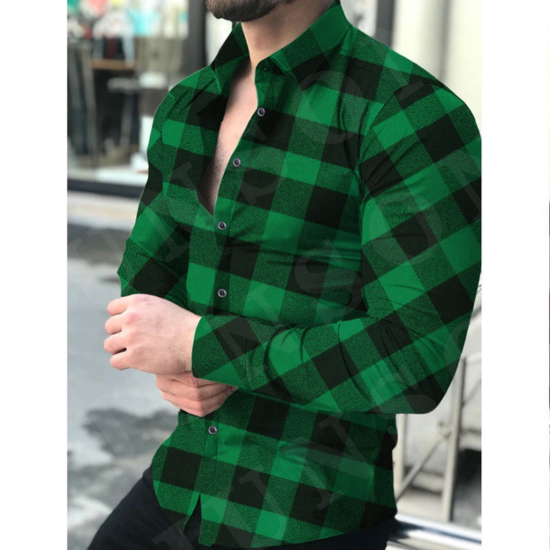 Men's flannel shirt with fashionable check pattern and high-quality cotton quality Lisslune