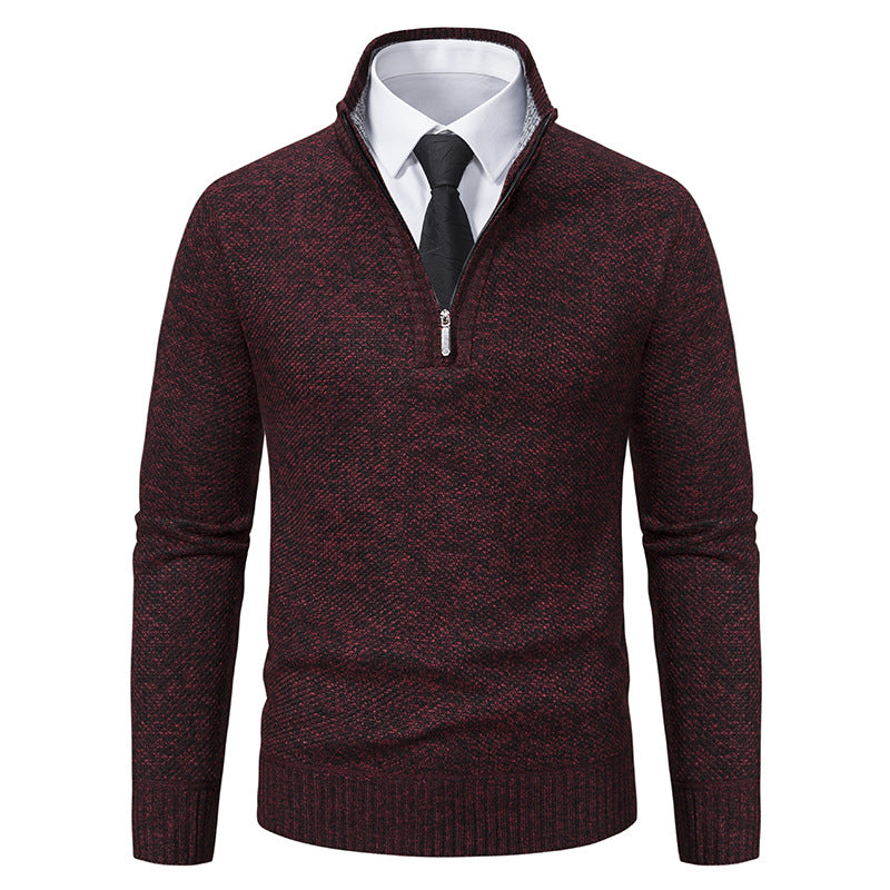 Men's sweater with modern zipper and structured surface Lisslune