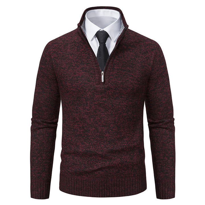 Men's sweater with modern zipper and structured surface Lisslune