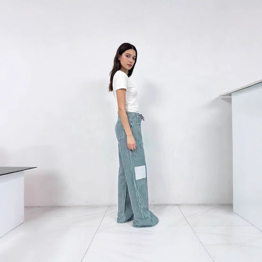 Damen weite Cargo-Hose mit praktischen Taschen und einzigartigem Design Lisslune