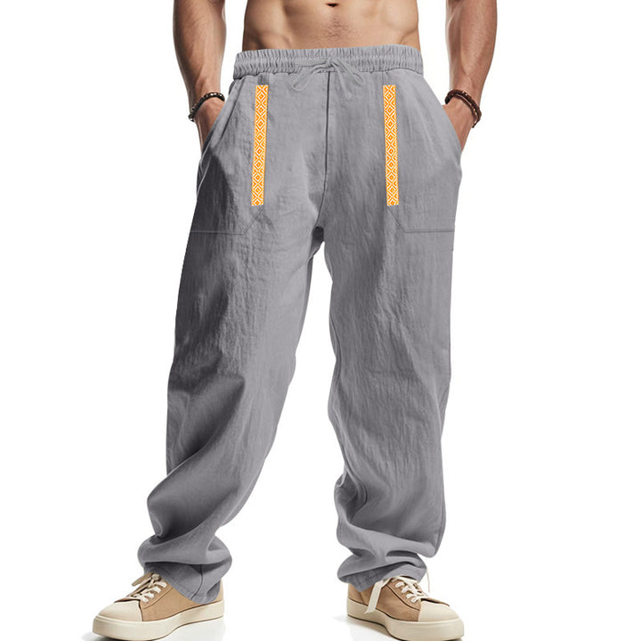 Men's cargo pants with elastic waistband and multifunctional pockets Lisslune
