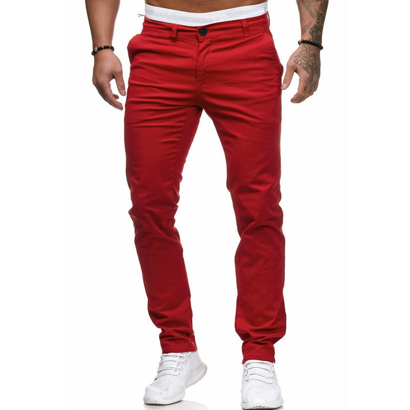 Men's Tailored Slim-Fit Chino Pants Lisslune