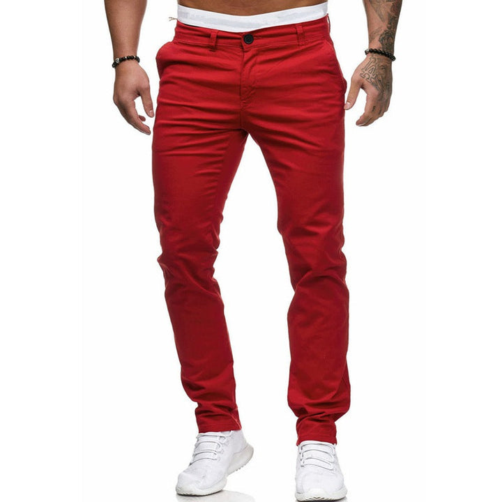 Men's Tailored Slim-Fit Chino Pants Lisslune