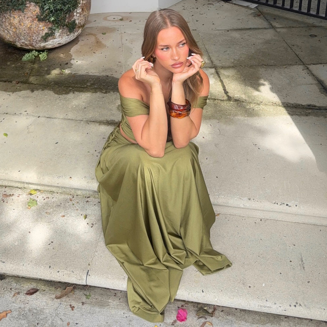 Women Two-Piece Maxi Dress with Sophisticated Design and Elegant Details Lisslune