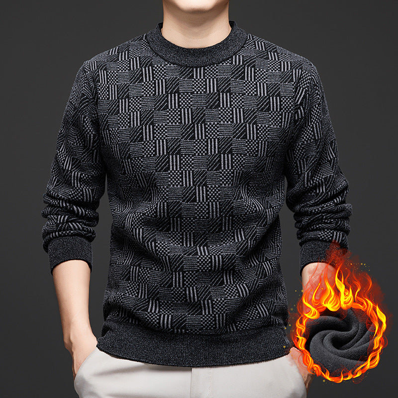 Men's knitted sweater with modern diamond pattern Lisslune