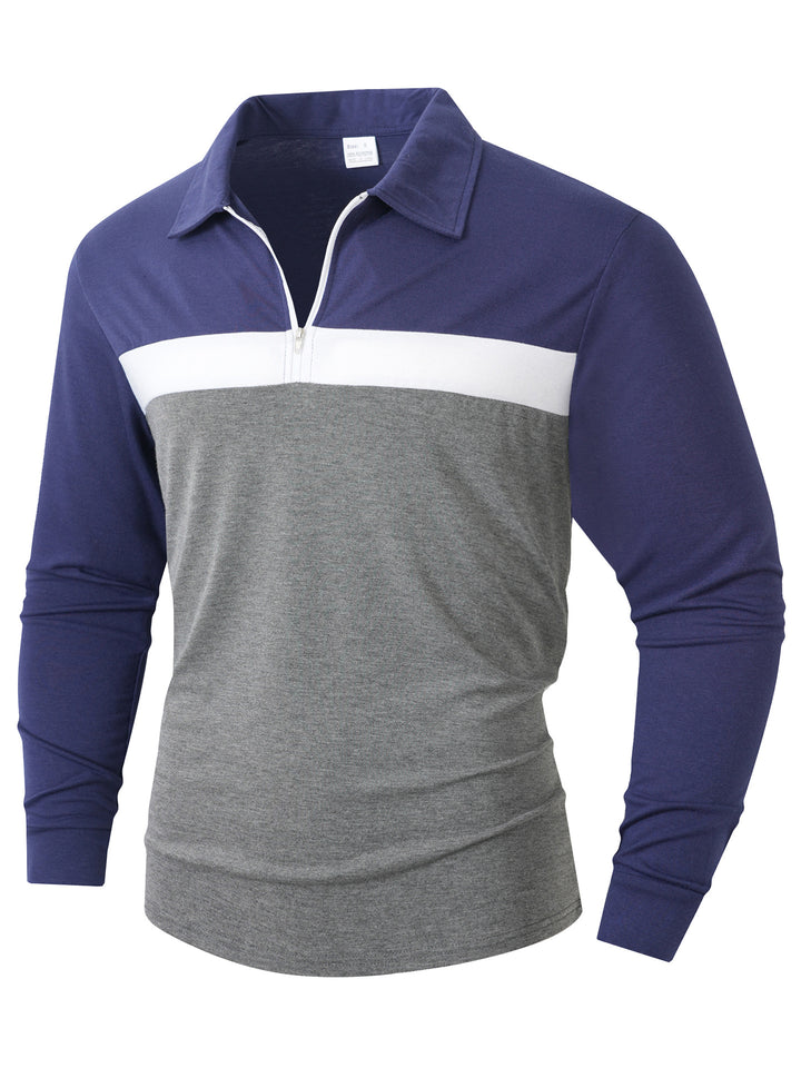 Men's Sporty Long Sleeve Shirt with Zipper Lisslune