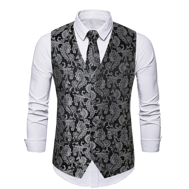 Men's Elegant Vest with Floral Pattern Lisslune
