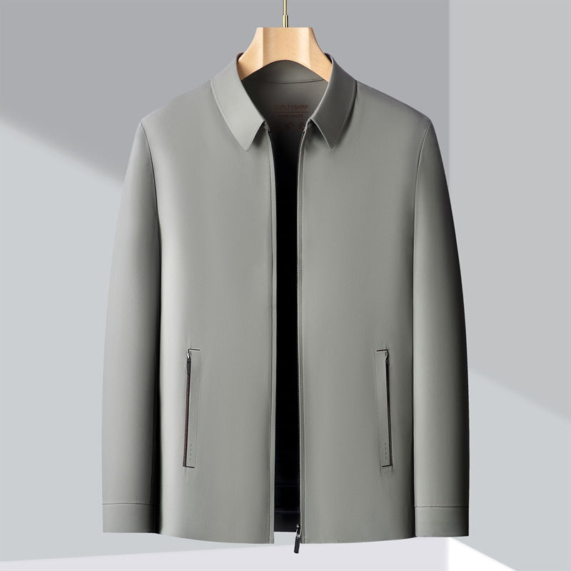 Men's Stylish Transitional Jacket with Urban Cut and Practical Zippered Pockets Lisslune