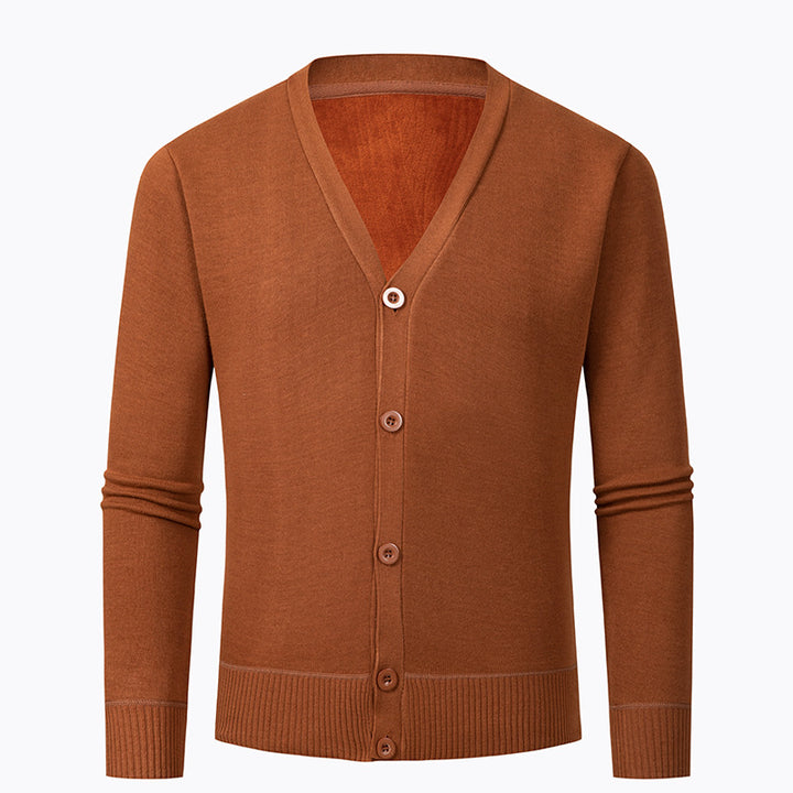 Men's cardigan with V-neck and buttonless design Lisslune