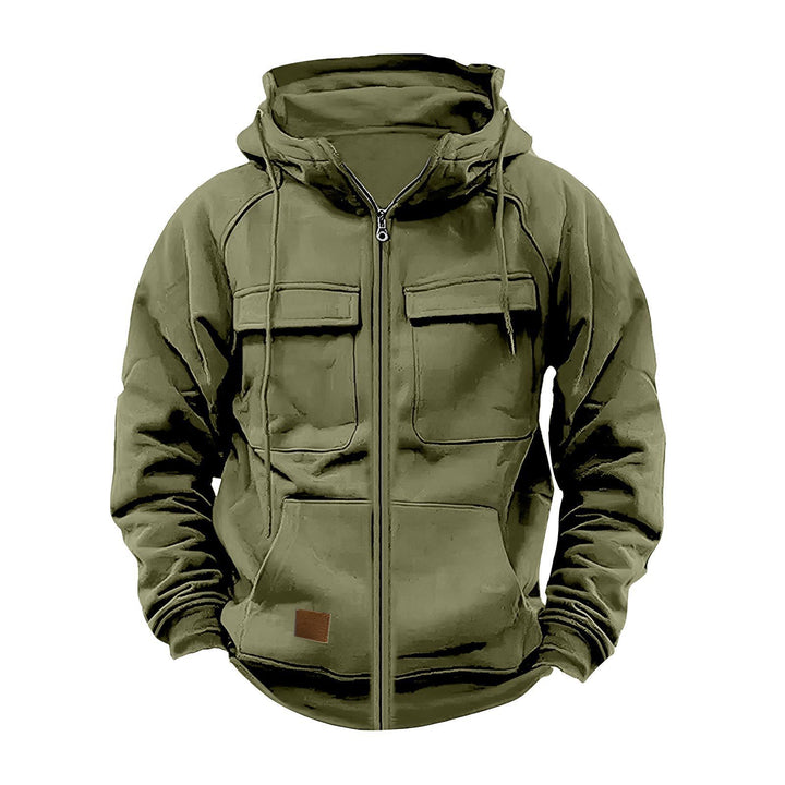 Men's multifunctional hoodie with zipper and spacious pockets Lisslune