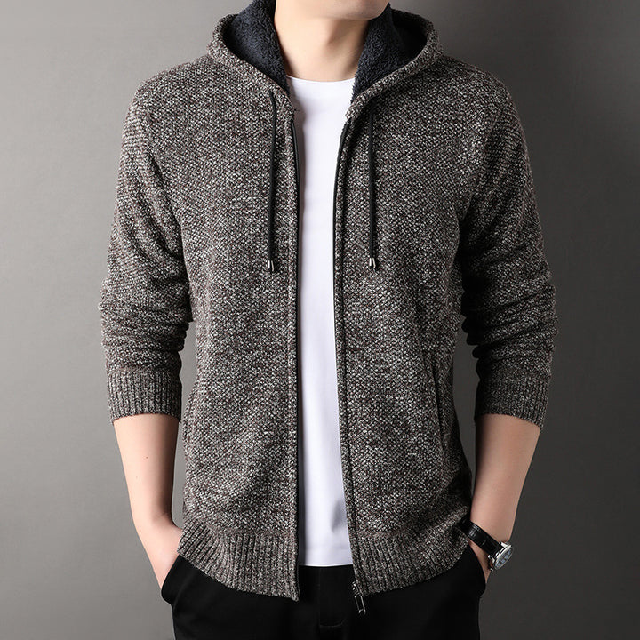 Men's fashionable cardigan with hood and soft padded lining Lisslune
