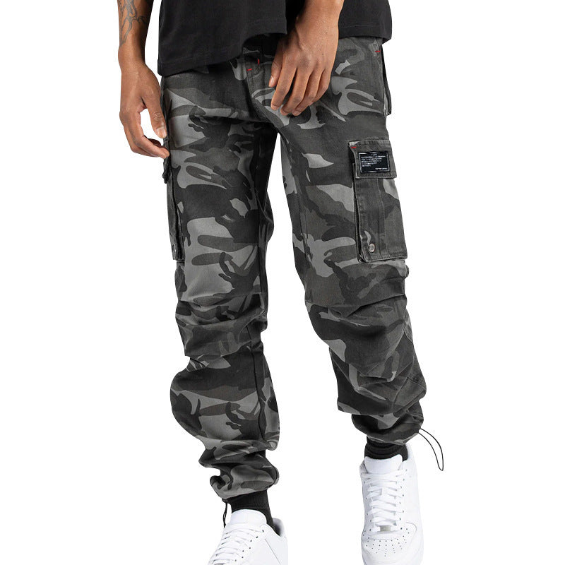 Men's cargo pants with multifunctional pockets and elastic waistband Lisslune