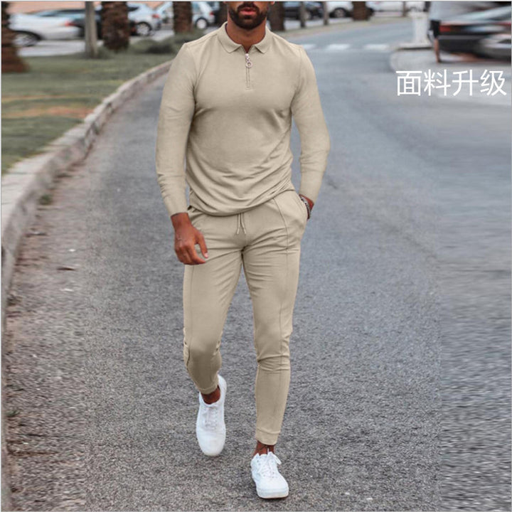 Men's sporty set with high collar and practical zip elements Lisslune