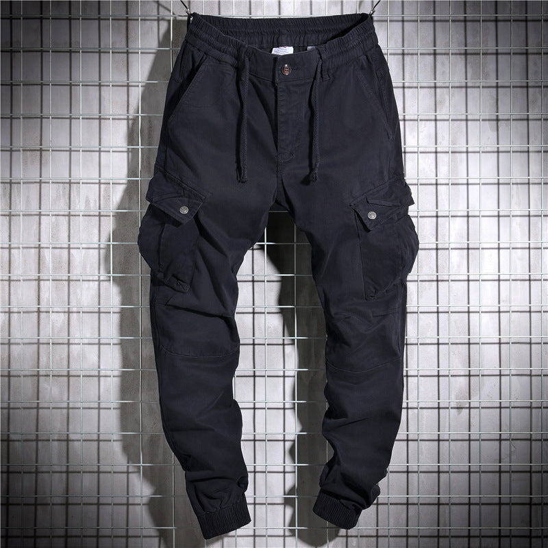 Men's Cargo Pants with Elastic Waistband and Practical Side Pockets Lisslune