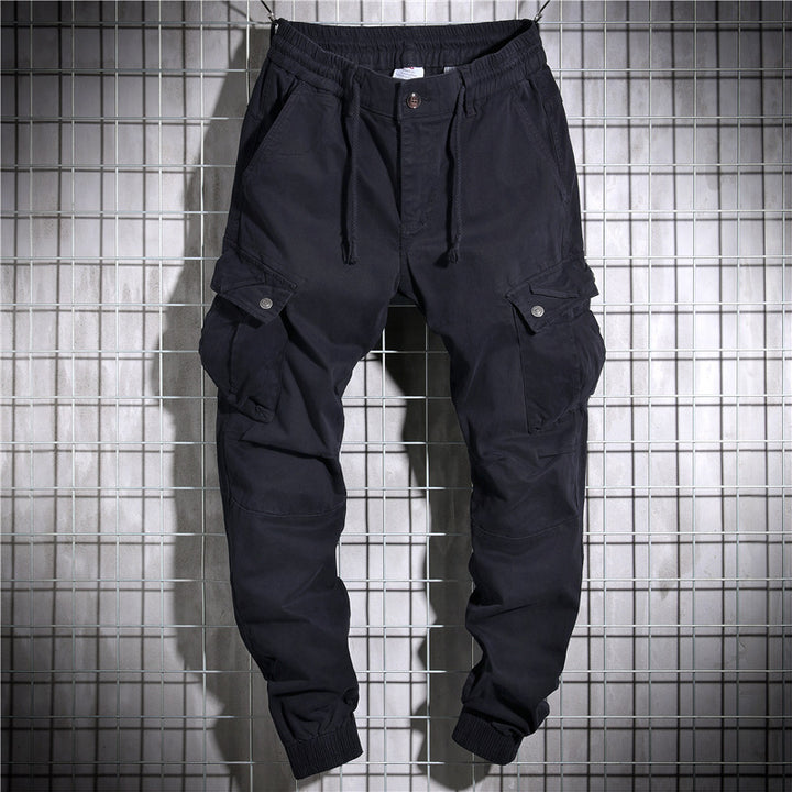 Men's Cargo Pants with Elastic Waistband and Practical Side Pockets Lisslune