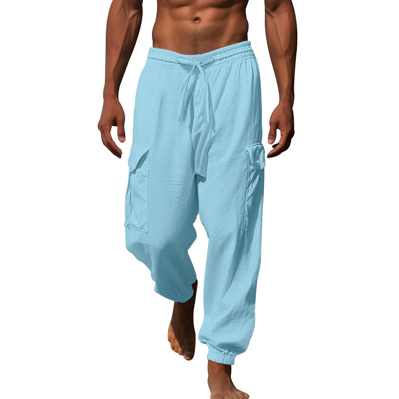 Men's Casual Cargo Pants with Adjustable Waistband and Practical Side Pockets Lisslune