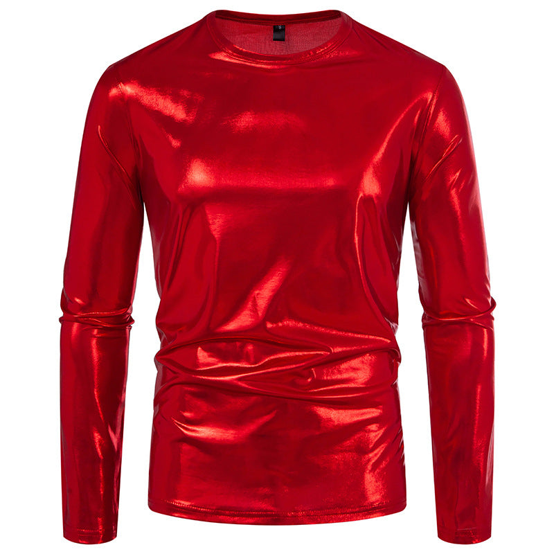 Men's long sleeve shirt made of smooth, reflective material Lisslune