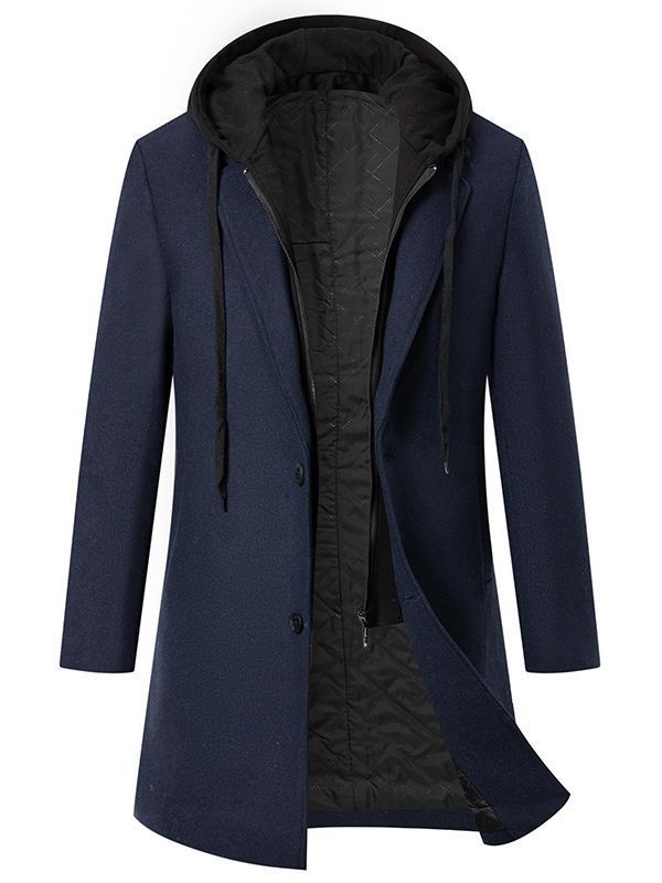 Men's elegant transitional coat with removable hood Lisslune