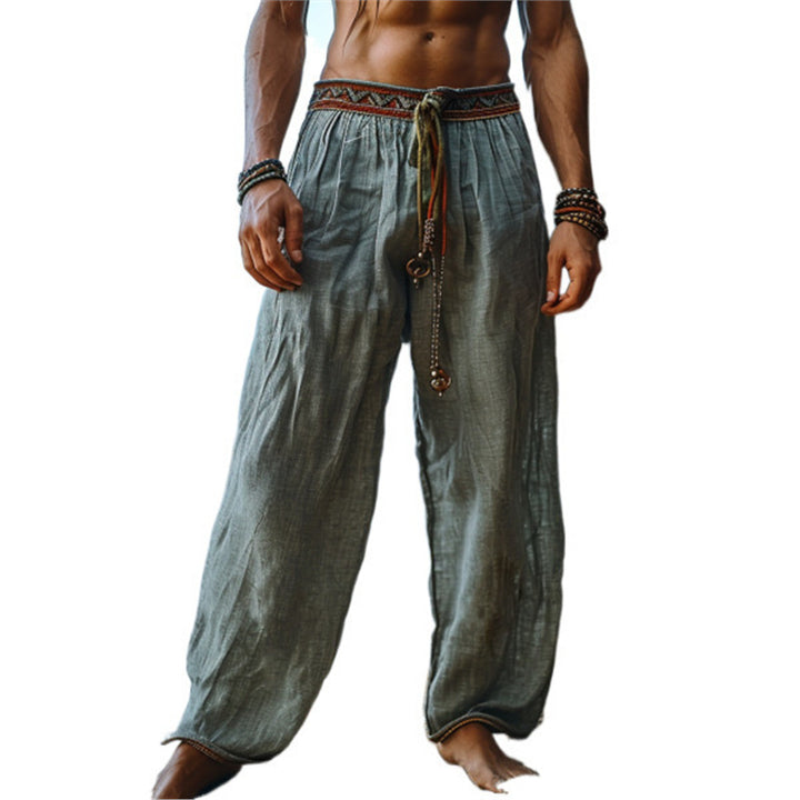 Men's casual beach pants with elastic waistband and high-quality material Lisslune