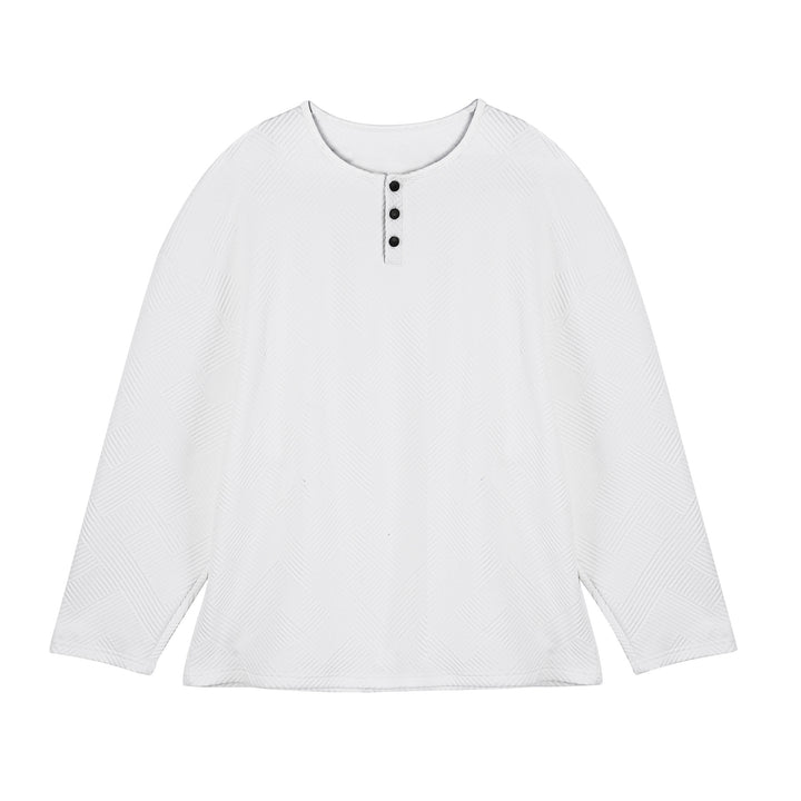 Men's long-sleeve shirt with button-down collar and textured pattern Lisslune