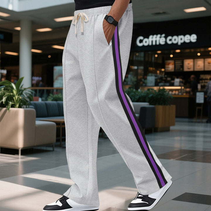 Men's Comfortable Leisure Pants with Side Stripe Lisslune