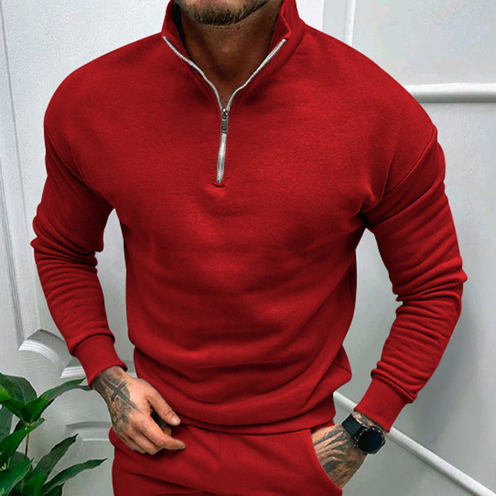 Men's sweatshirt with stand-up collar and zipper Lisslune