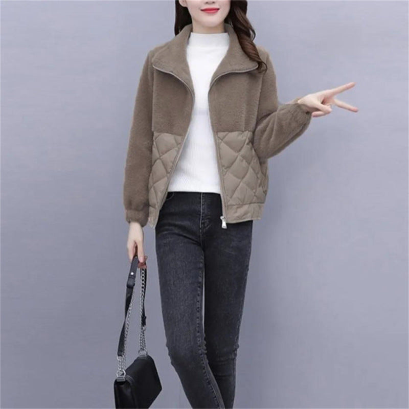 Women versatile fleece jacket with quilted detail and elegant cuffs Lisslune