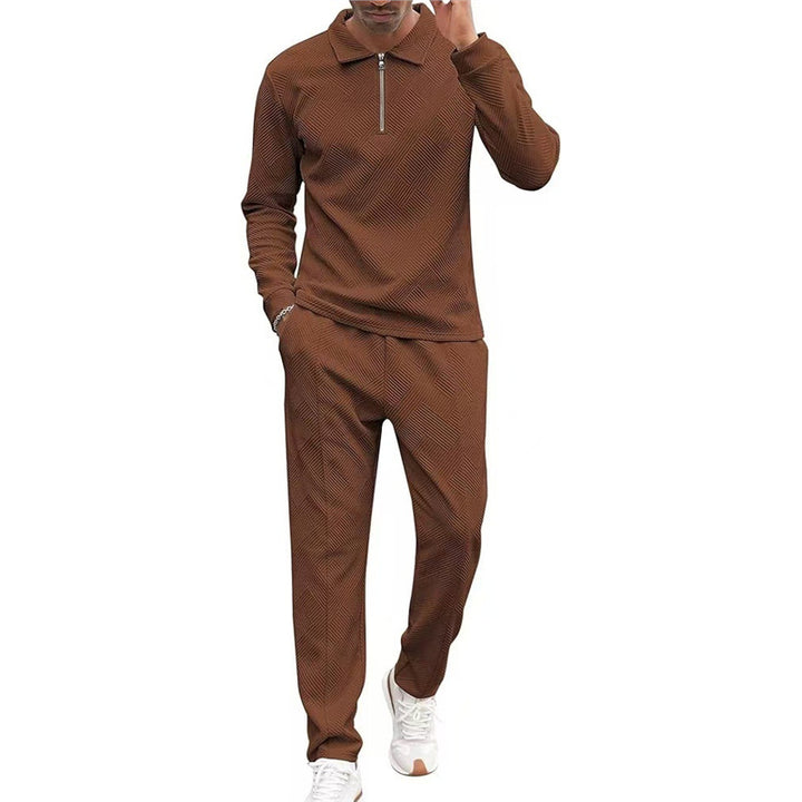 Men's casual leisure sweat set with textured fabric Lisslune