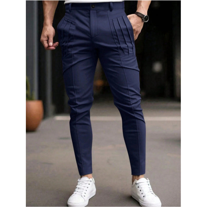 Men's elegant slim-fit trousers with high-quality pleats and practical pockets Lisslune