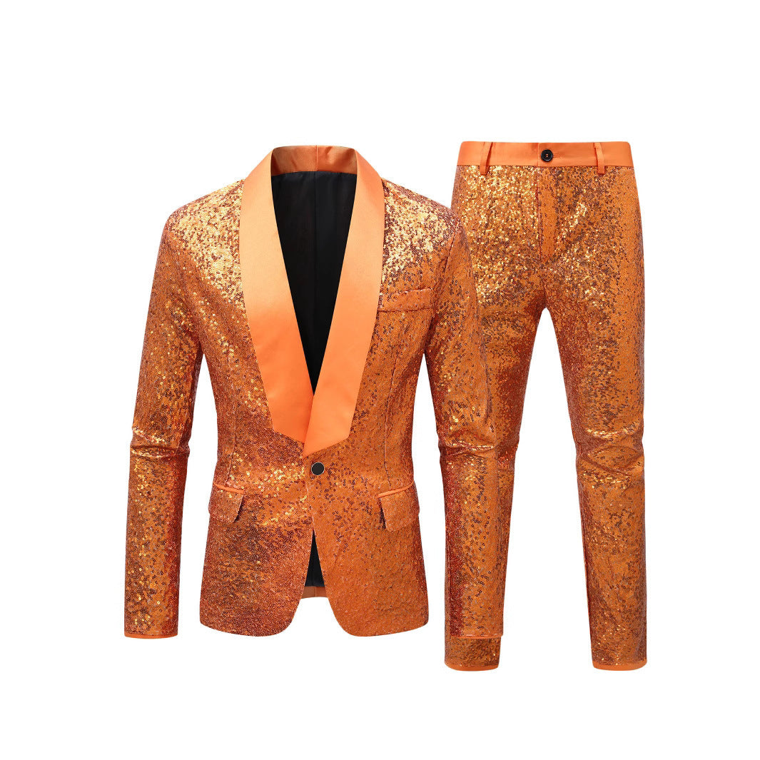 Men's elegant sequin suit in festive style Lisslune