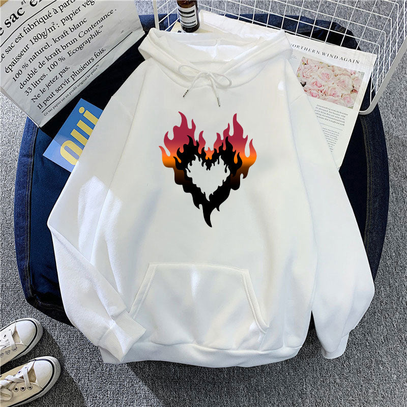 Women's hoodie with creative flame heart design Lisslune