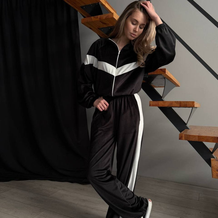 Women’s sporty fleece jumpsuit with zipper Lisslune