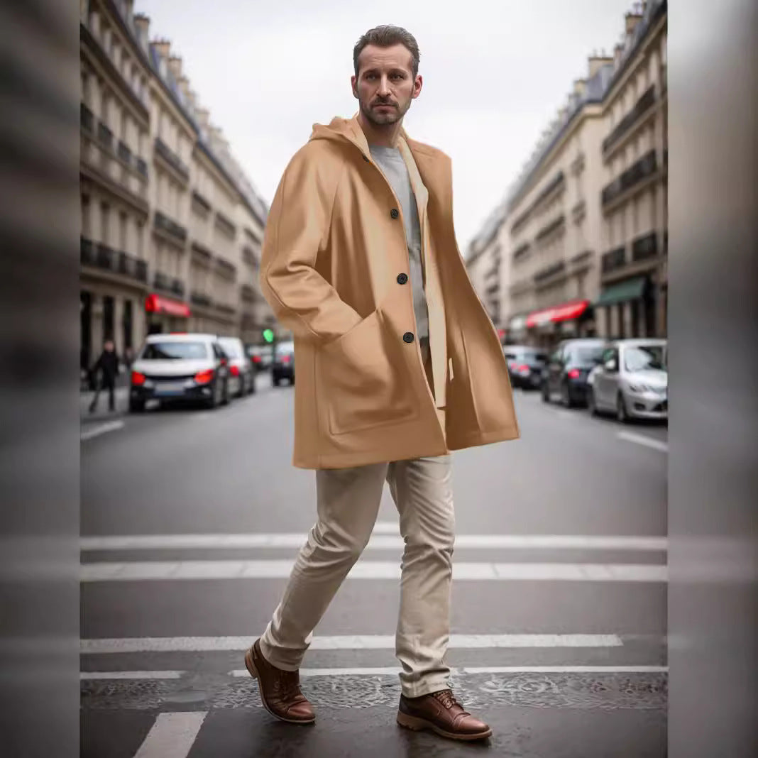 Men's hooded coat made of soft material Lisslune