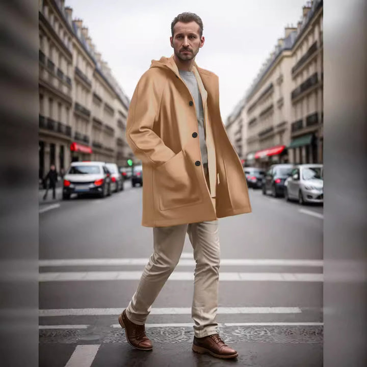 Men's hooded coat made of soft material Lisslune