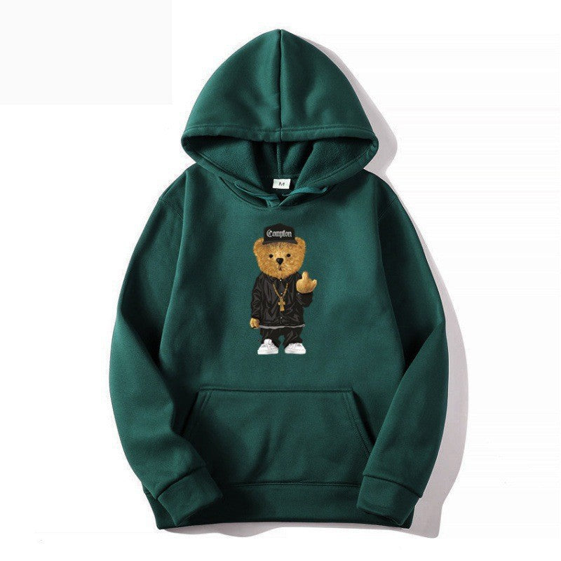 Women’s hoodie with artistic bear design and kangaroo pocket Lisslune